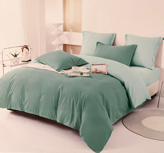 Lenjerie Finet cu Elastic, 2 fețe, pat dublu, 6 piese, Pucioasa, Turcoaz